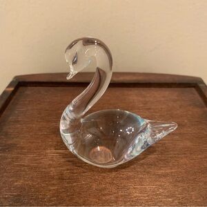 VTG Clear Glass Swan Figurine